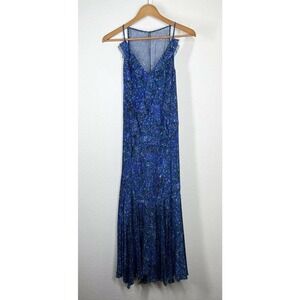 Rebecca Taylor Blue Floral Silk Maxi Dress